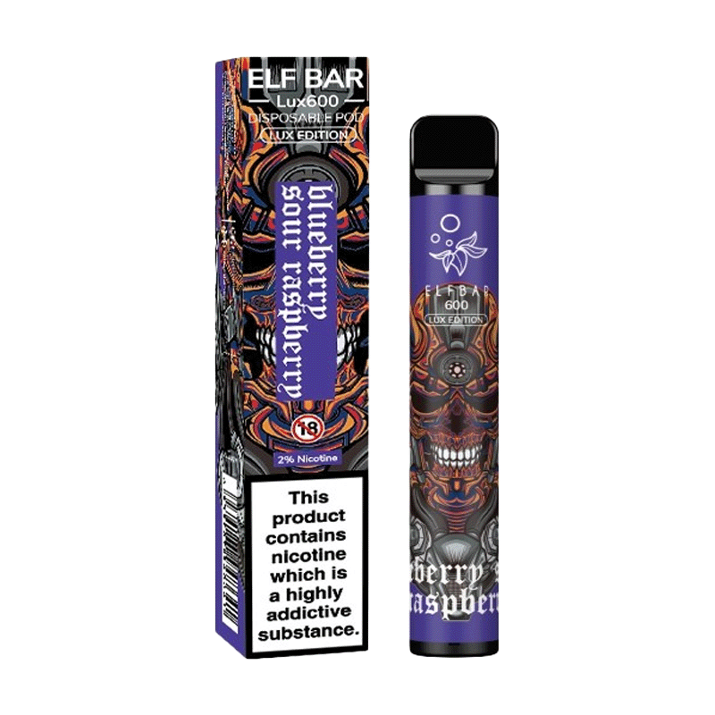 Blueberry Sour Raspberry Elf Bar Lux Disposable Device 600 Puffs