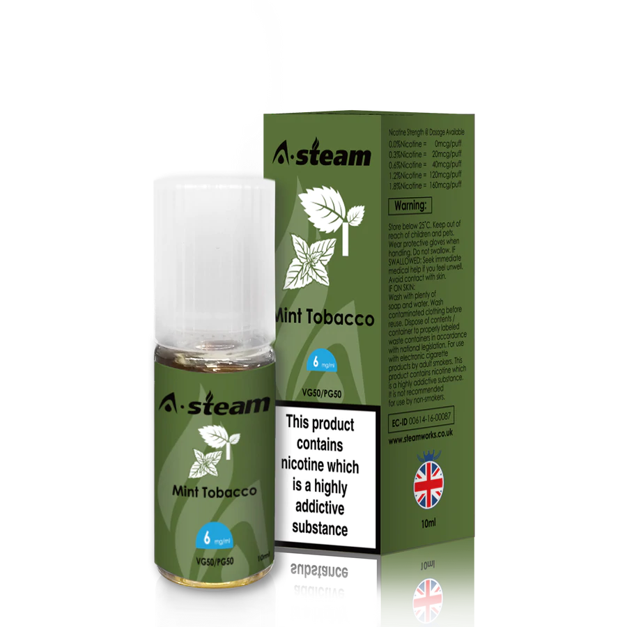 Mint Tobacco E Liquid by A-Steam (10 x 10ml)