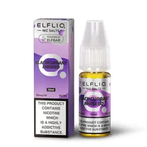 ELFBAR ElfLiq Blackcurrant Aniseed Nic Salt E-Liquid 10x10ml